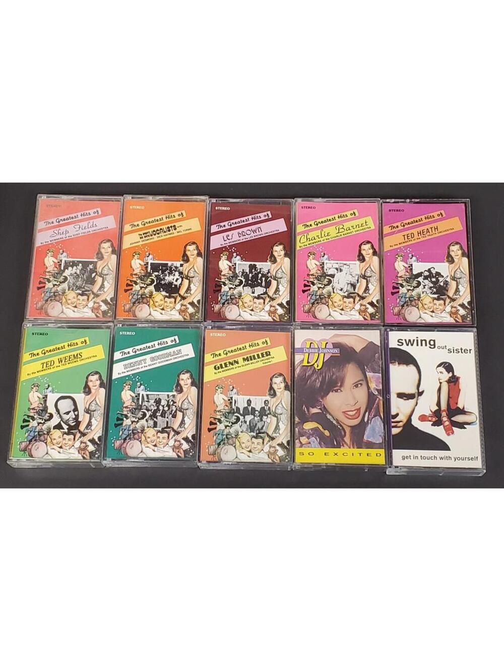 Lot of 10 Vintage Cassette Tapes - Big Band & Swing Hits GC